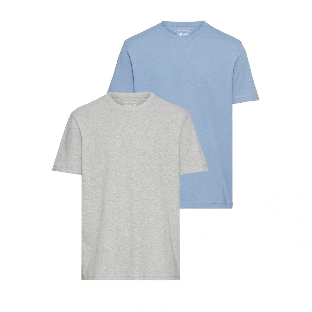 Man's World Rundhalsshirt (2er-Pack) Kurzarm Basic-Stil aus Baumwollmischung 2er-Pack