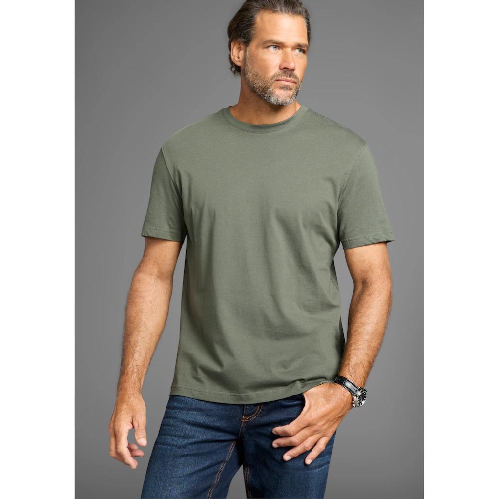 Man's World Rundhalsshirt (5er-Pack) Kurzarm Regular Fit Unifarben Rundhals Aus Baumwolle
