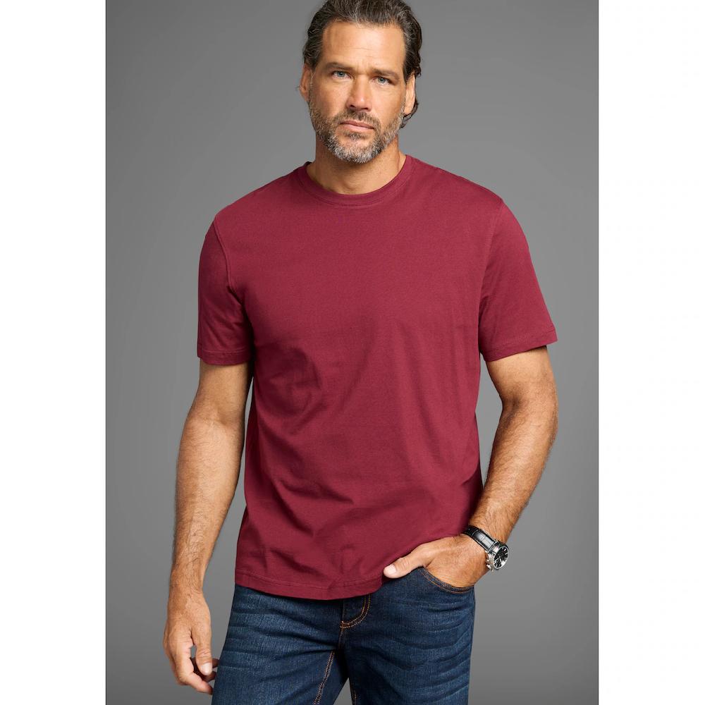 Man's World Rundhalsshirt (5er-Pack) Kurzarm Regular Fit Unifarben Rundhals Aus Baumwolle