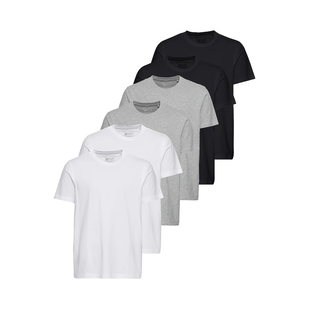 Man's World Rundhalsshirt (Packung 6 tlg. 6-er Pack)