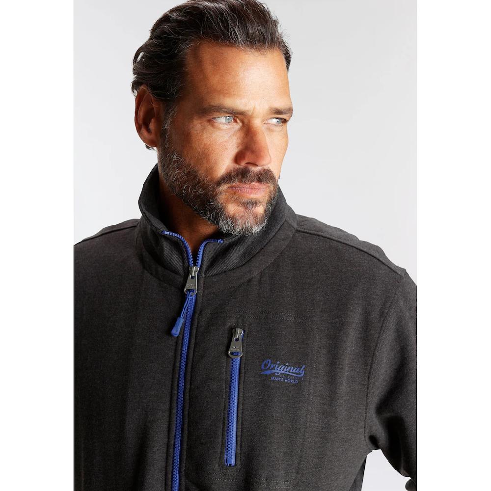 Man's World Sweatjacke Mit Kontrastfarbigem Reißverschluss ▷ Bestellen