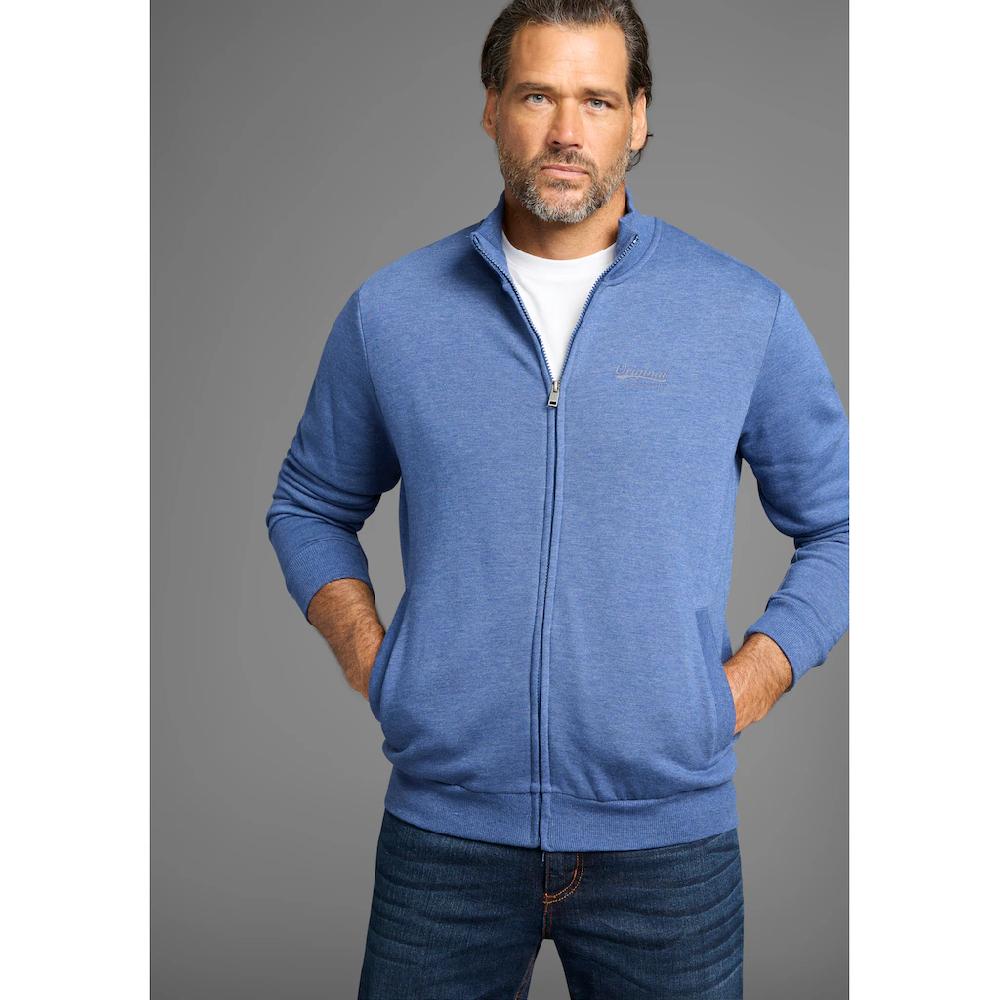 Man's World Sweatjacke Stehkragen und dezentem Logodruck ▷ kaufen
