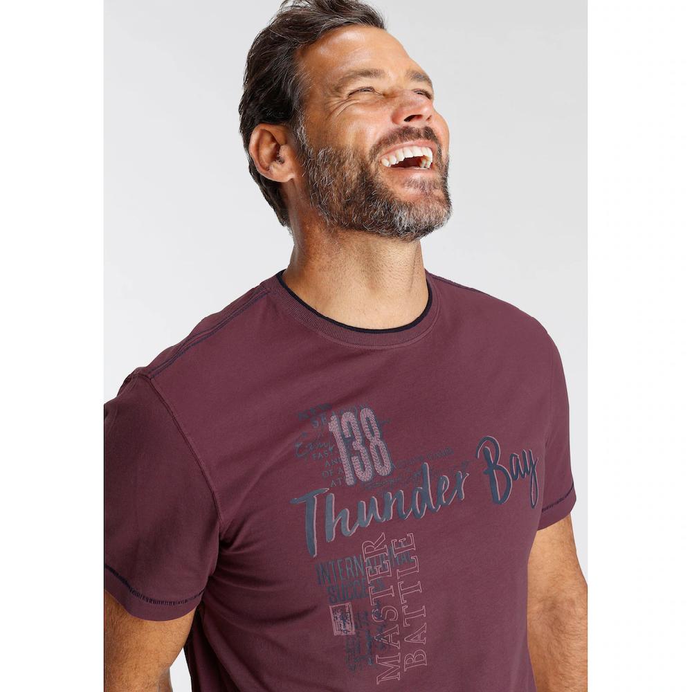 Man's World T-Shirt Kurzarm Lässiger Print Aus Baumwolle