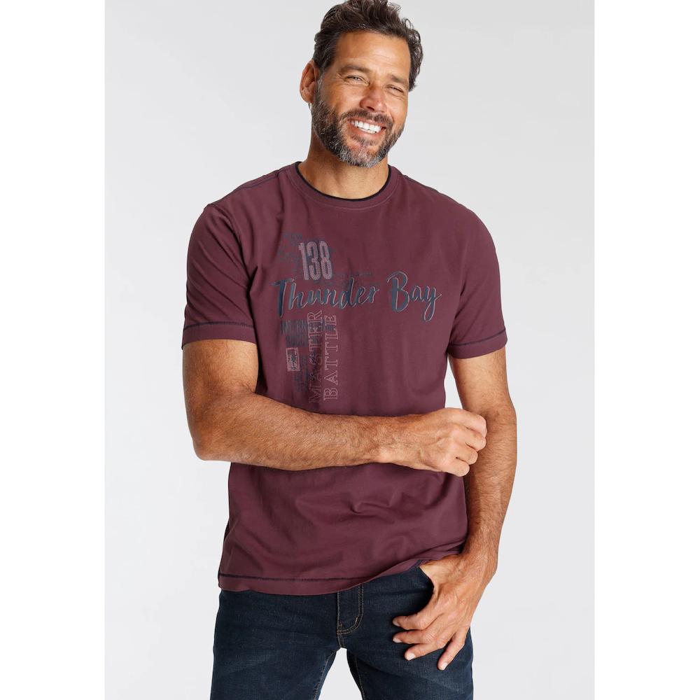 Man's World T-Shirt Kurzarm lässiger Print aus Baumwolle