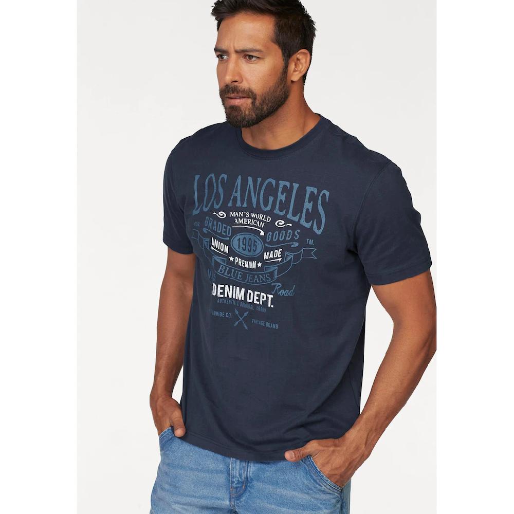 Man's World T-Shirt Kurzarm mit Print Rundhalsausschnitt aus Baumwolle ▷ für