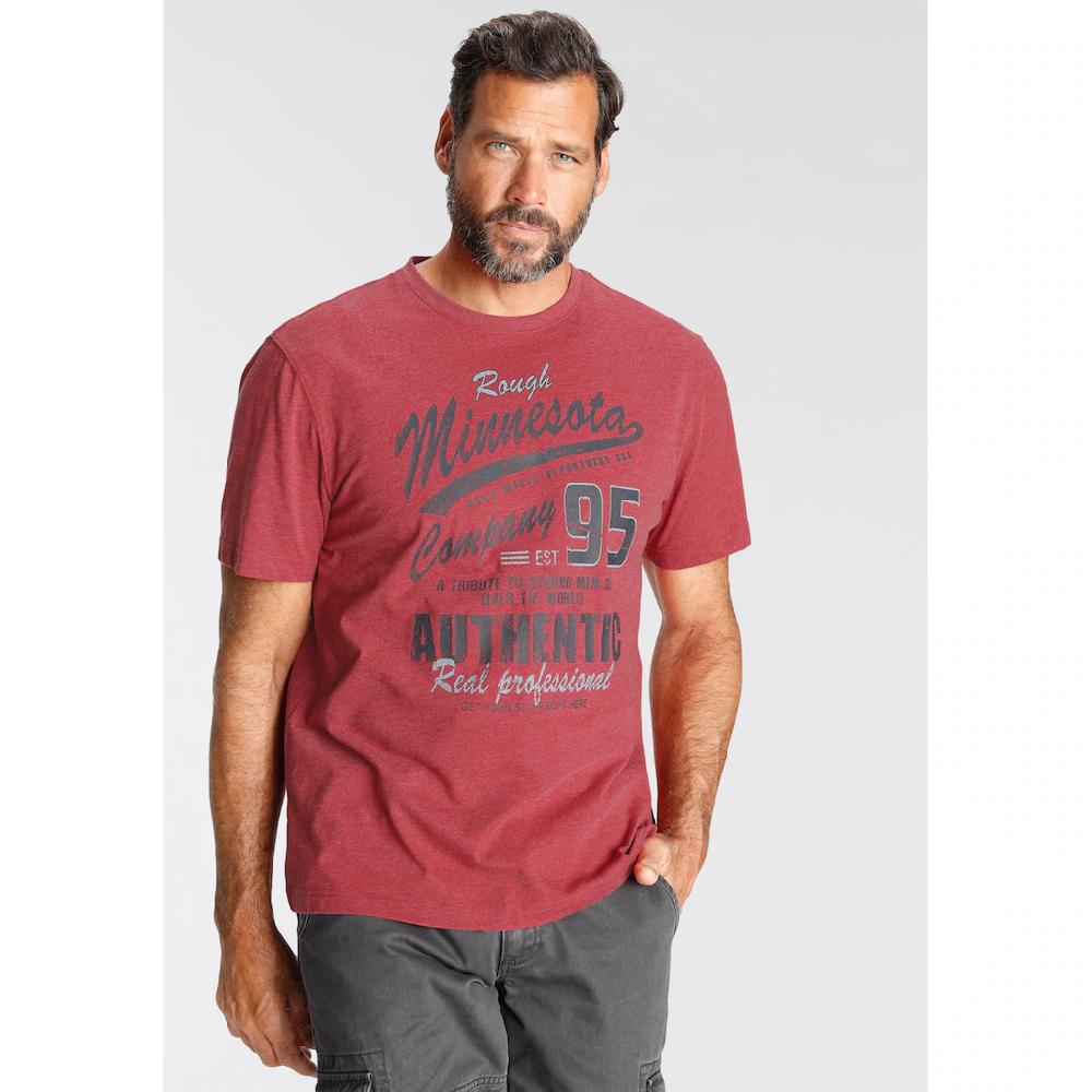 Man's World T-Shirt Kurzärmelig Melierte Optik Rundhalsausschnitt ▷ Bestellen