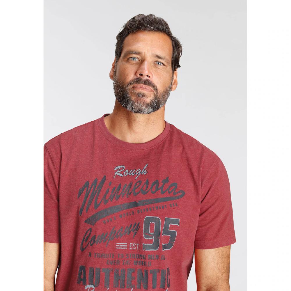 Man's World T-Shirt Kurzärmelig Melierte Optik Rundhalsausschnitt ▷ Bestellen