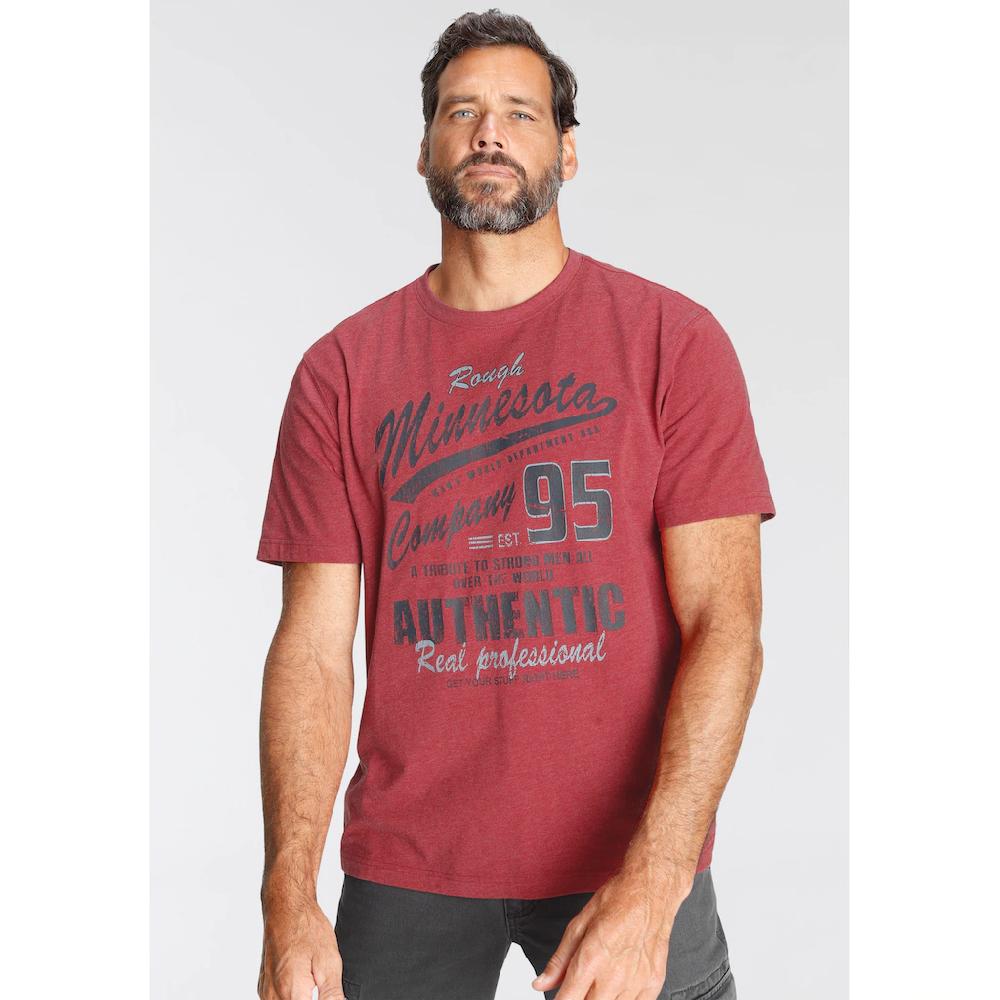 Man's World T-Shirt kurzärmelig melierte Optik Rundhalsausschnitt ▷ bestellen