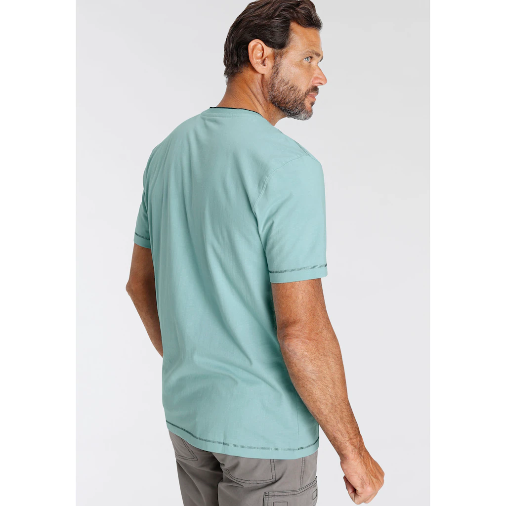 Man's World T-Shirt Mit Brustprint Und Kontrastreichen Details ▷ Für