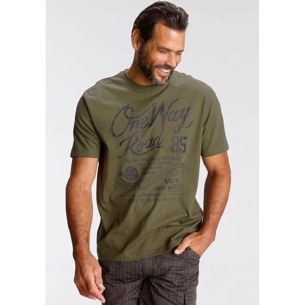 Man's World T-Shirt mit Print in Used-Optik ▷ bestellen