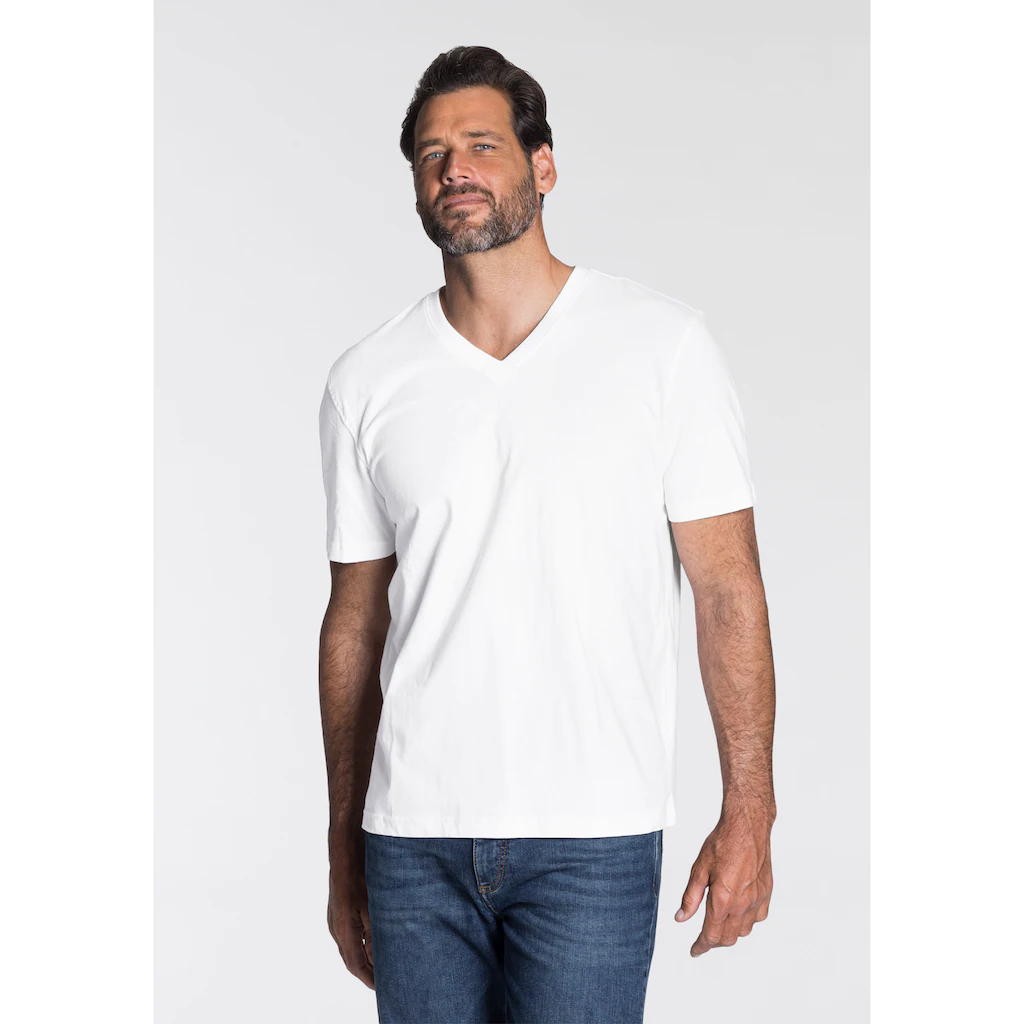 Man's World V-Shirt (Packung 3 Tlg. 3er-Pack) Kurzarm Aus Baumwolle