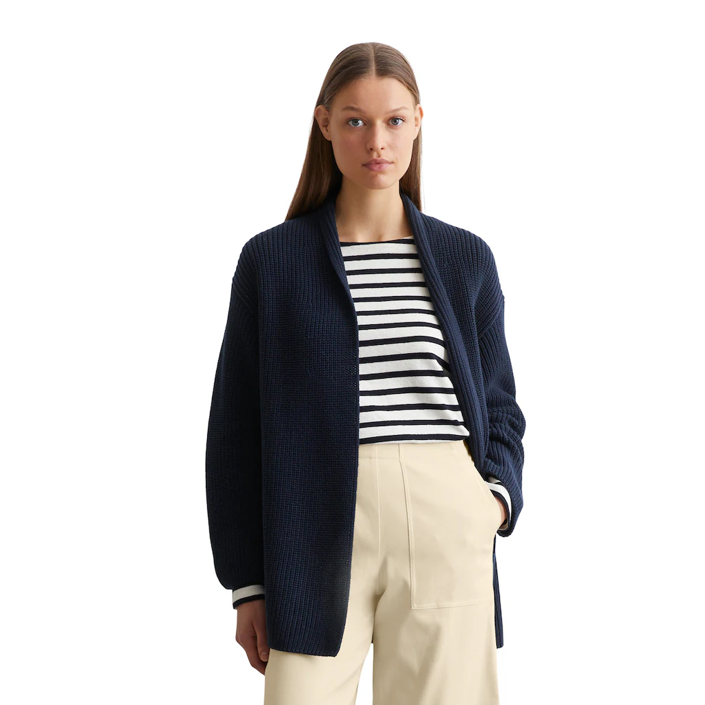 Marc O'Polo Cardigan ohne Verschluss mit dezent verlängertem Rückenteil