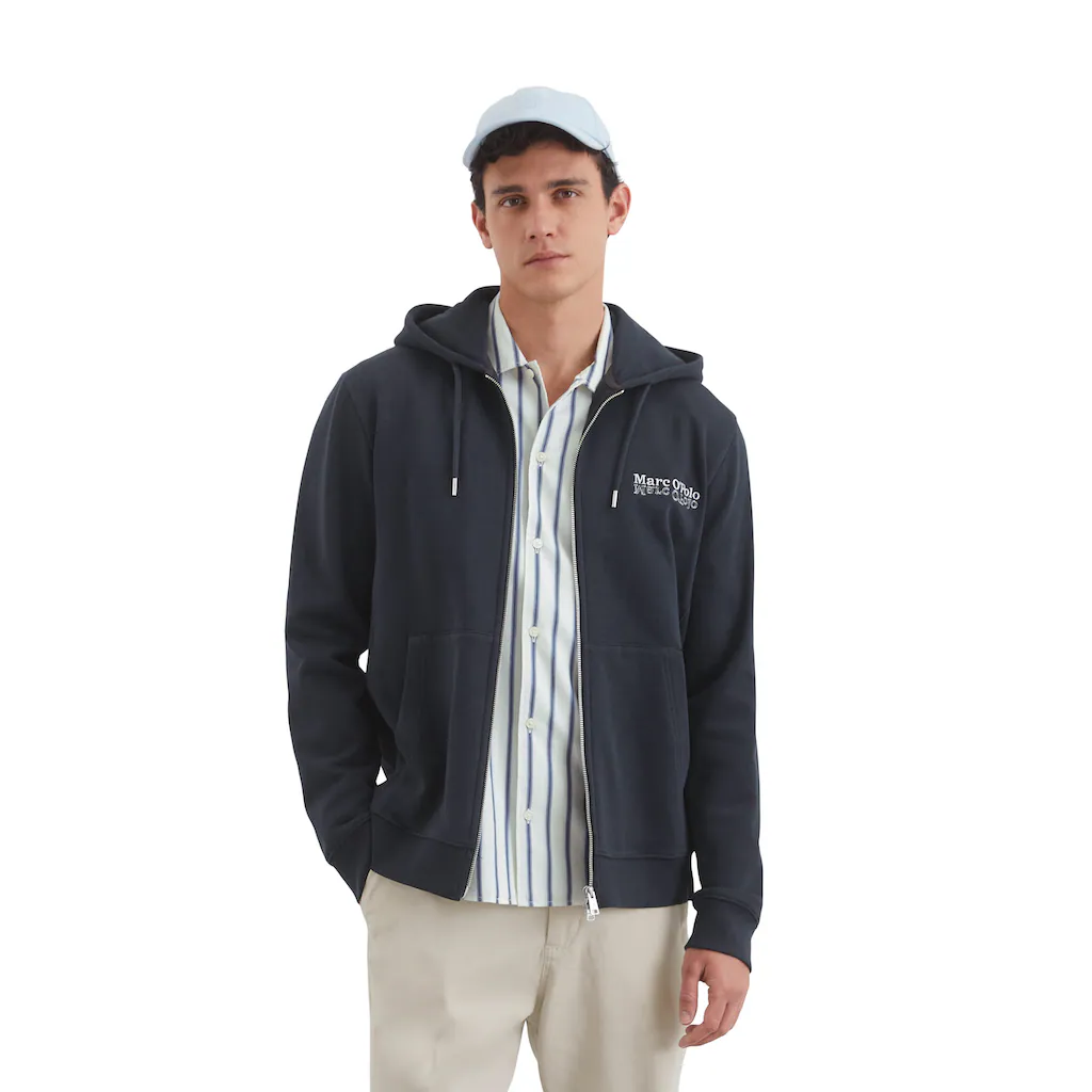 Marc O'Polo Kapuzensweatjacke mit elastischen Rippeinsätzen seitlich ▷ kaufen