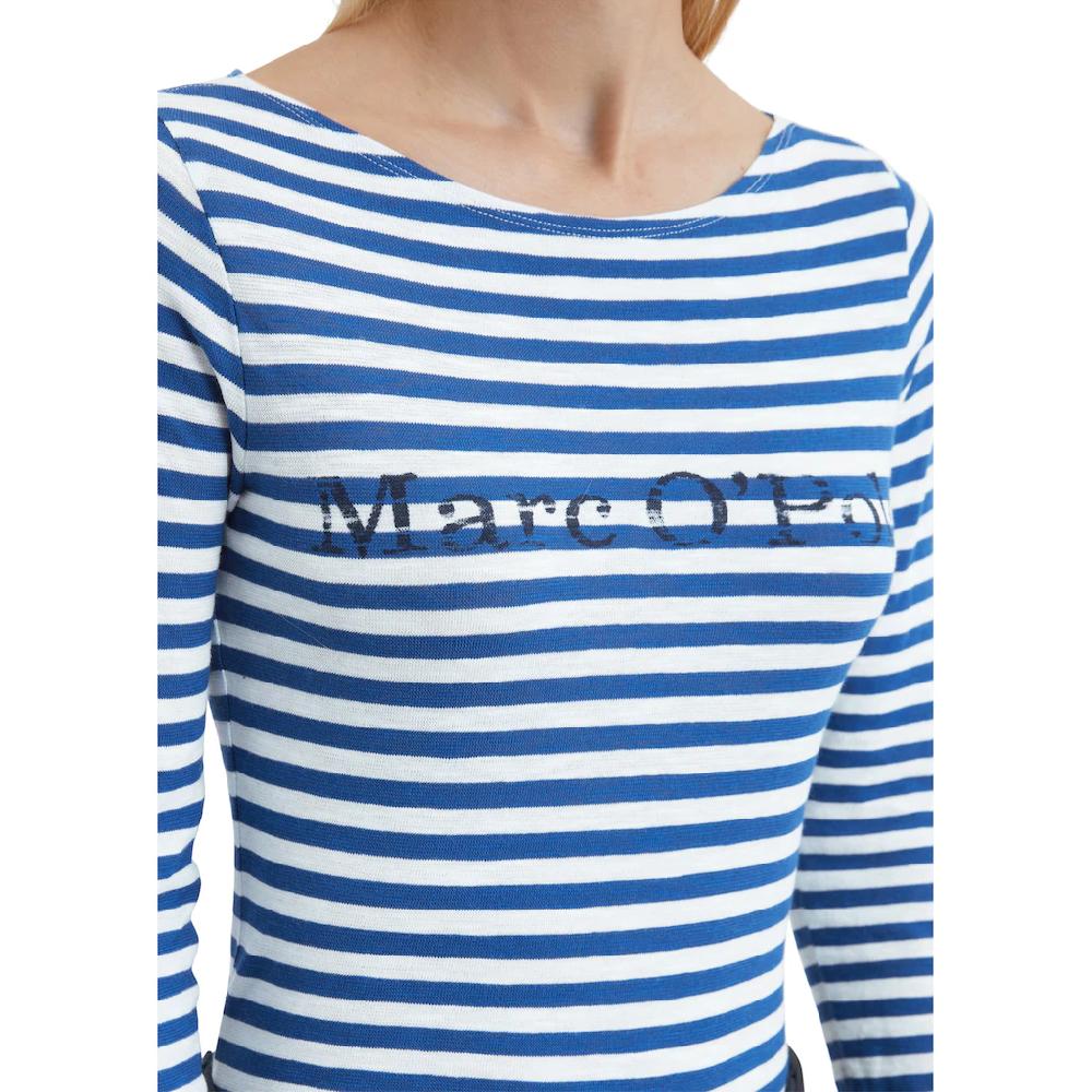 Marc O'Polo Langarmshirt Mit Kontrastfarbenem Logo-Print Auf Der Brust