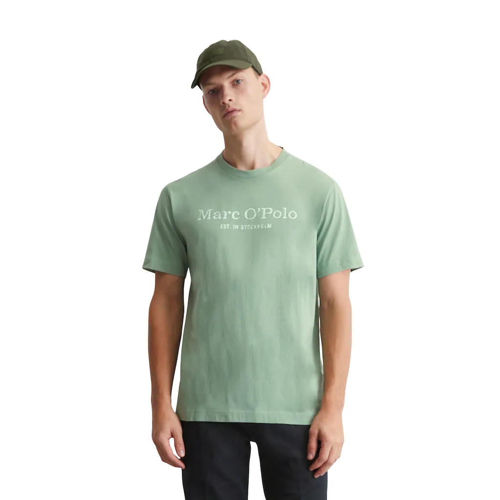 Marc O'Polo T-Shirt mit tonigem Label-Print vorne ▷ bestellen