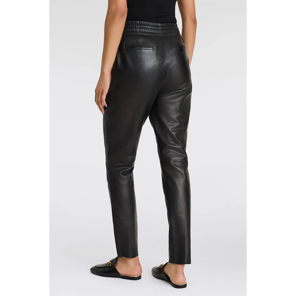 Mauritius Lederhose »MWTamika« Elastischer Taillenbundmti Kordelzug