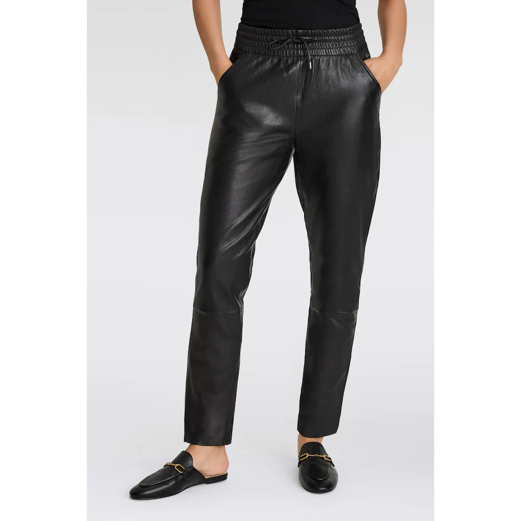 Mauritius Lederhose »MWTamika« elastischer Taillenbundmti Kordelzug