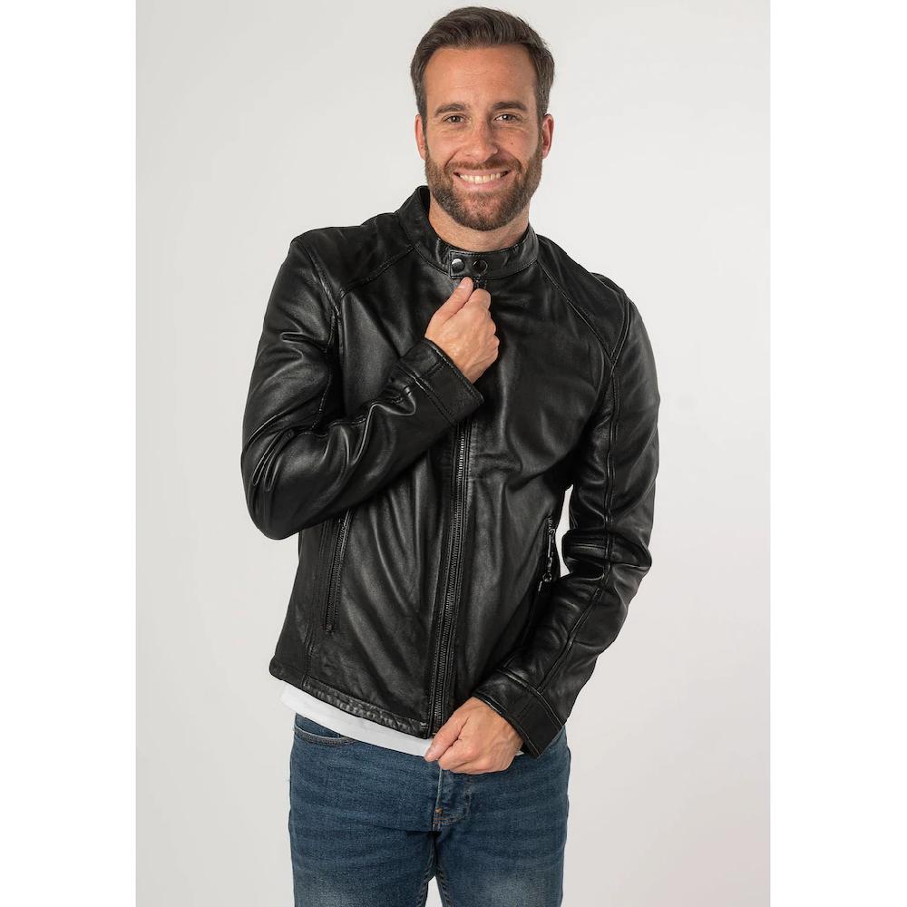 Mauritius Lederjacke »2Mtoji SF« Mit Reißverschluss Zipperdetail STehkragen Ziernähte ▷ Bestellen