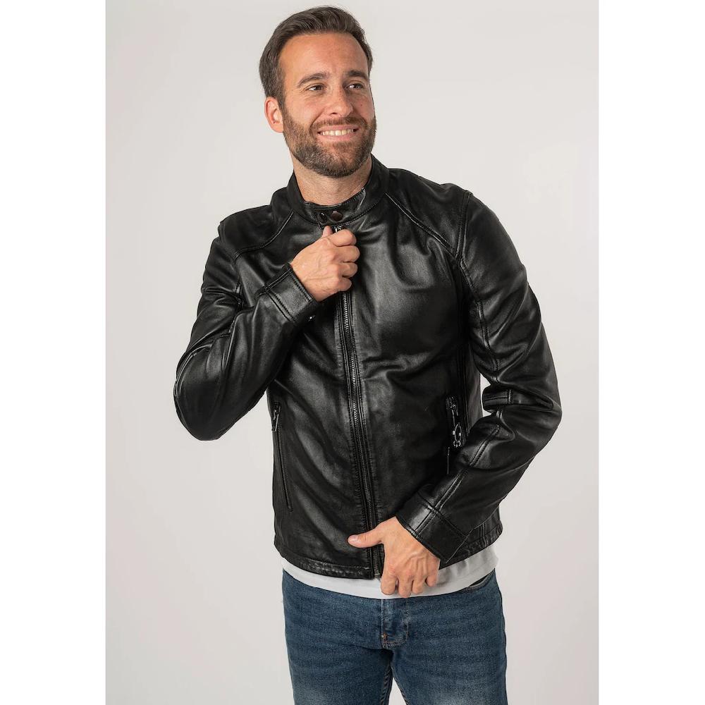 Mauritius Lederjacke »2Mtoji SF« Mit Reißverschluss Zipperdetail STehkragen Ziernähte ▷ Bestellen