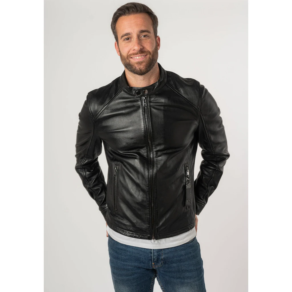Mauritius Lederjacke »2Mtoji SF« mit Reißverschluss Zipperdetail STehkragen Ziernähte ▷ bestellen