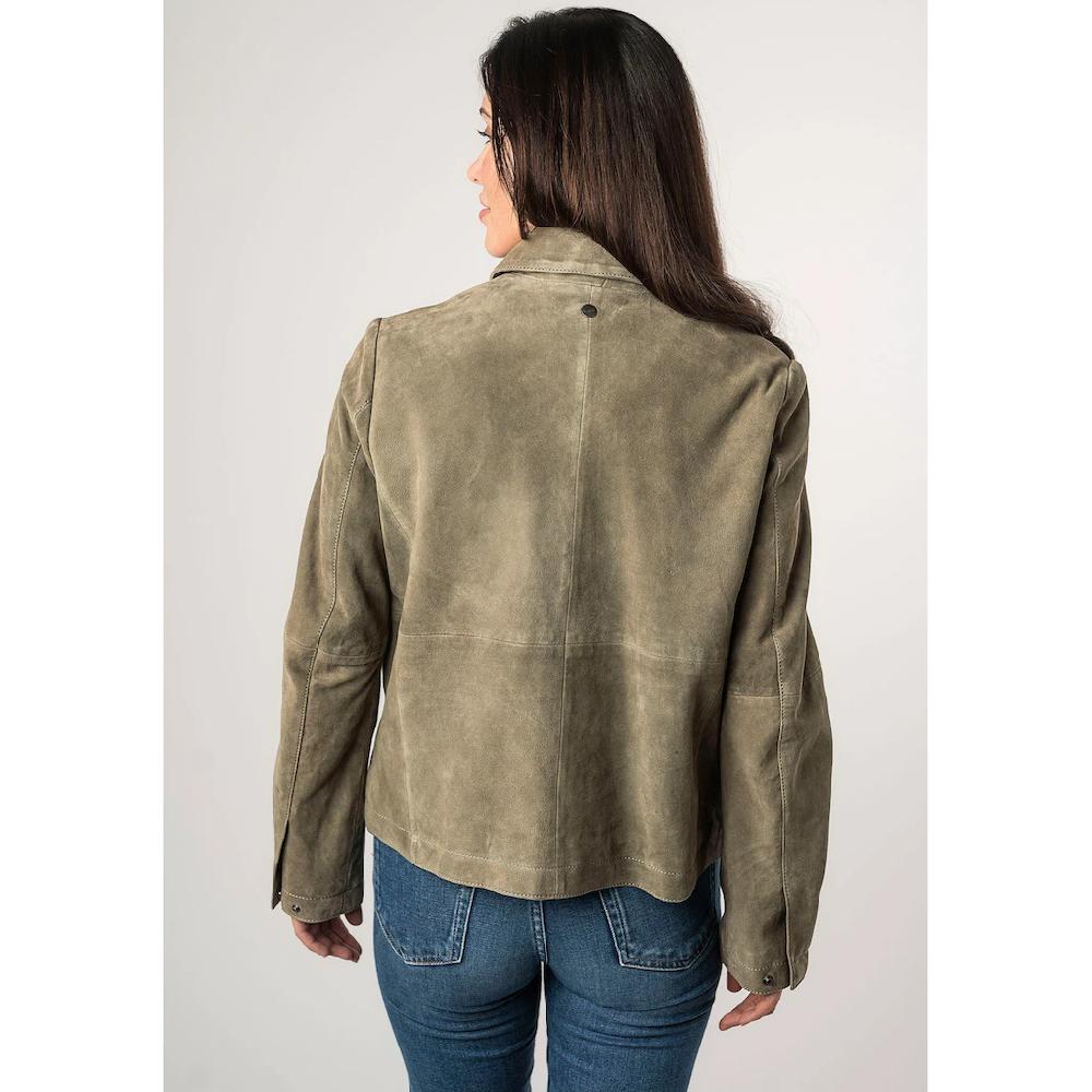 Mauritius Lederjacke »MWYaima« Mit Hemdkragen Aufgesetzten Taschen