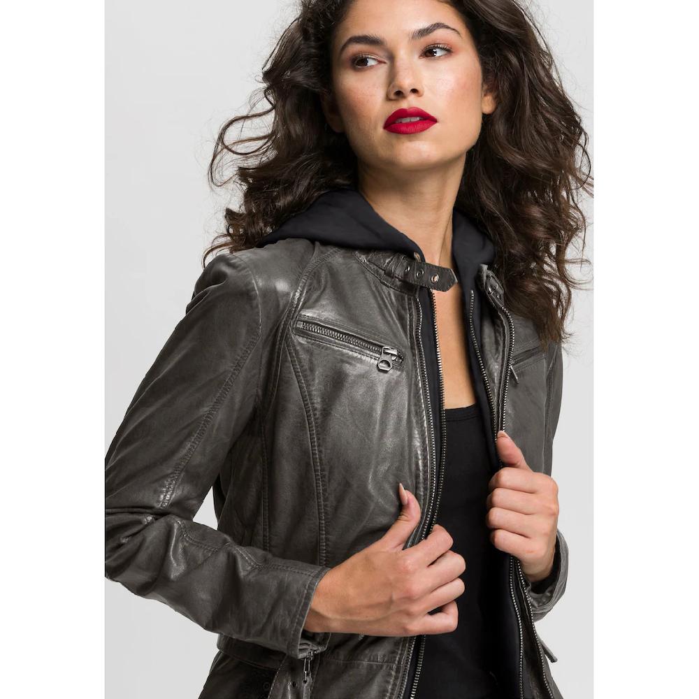 Mauritius Ledermantel »BENTE2« (mit Gürtel) Lange Lederjacke Mit Gürtel & Abnehmbarem Kapuzen-Inlay