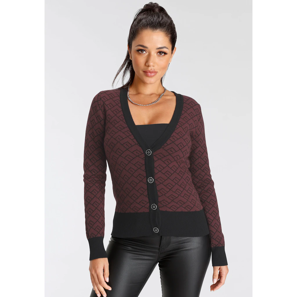 Melrose Strickjacke mit Kontrastdetails und Knöpfen