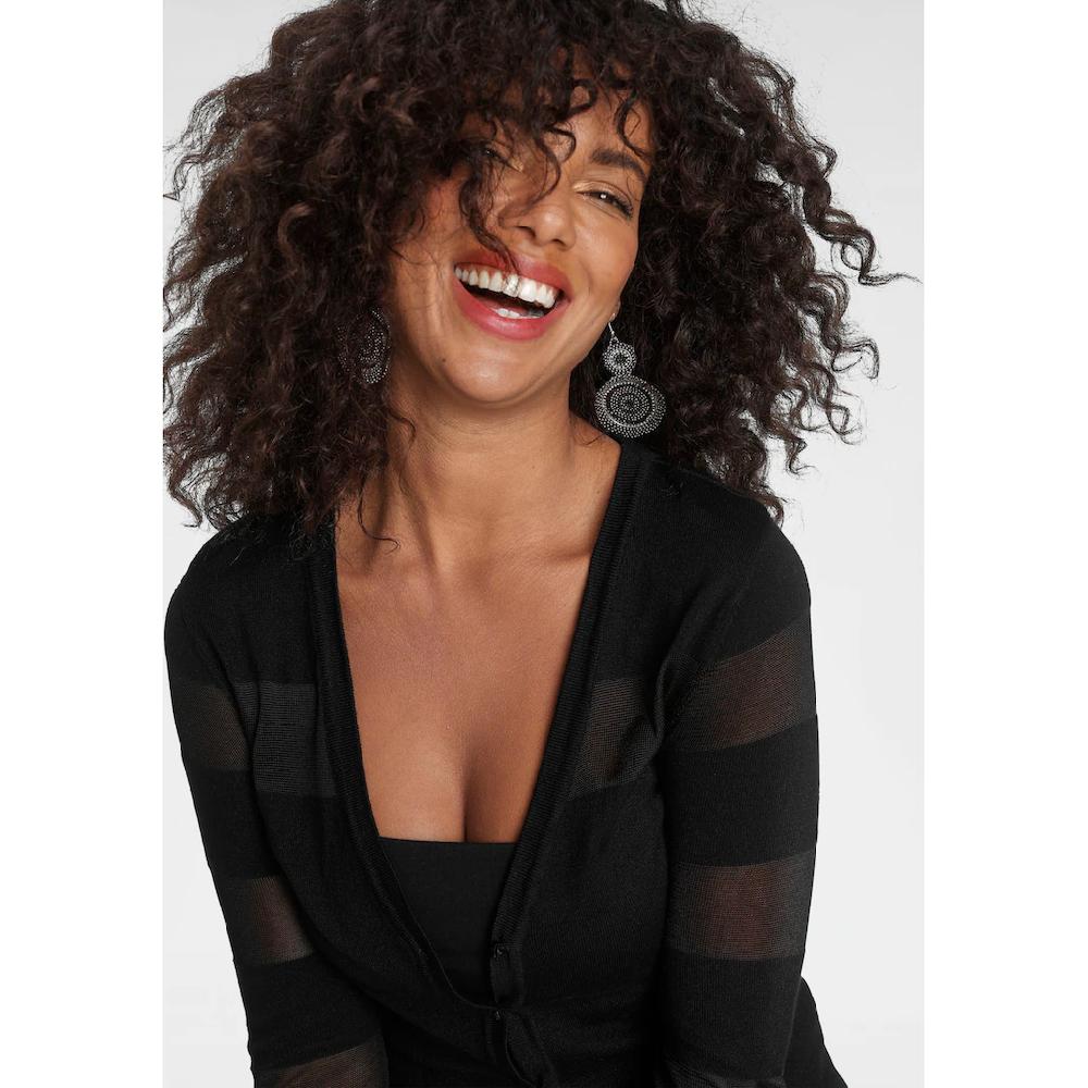 Melrose Strickjacke Mit Transparenten Streifen