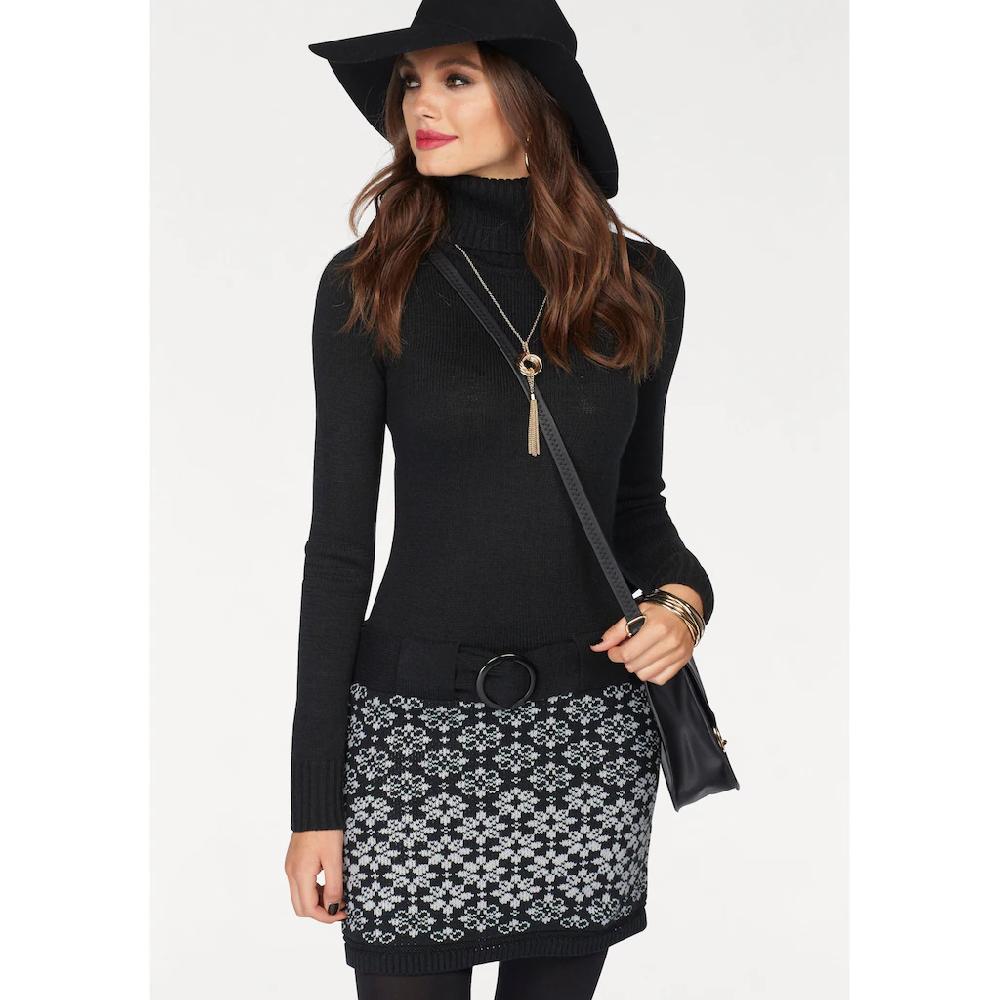 Melrose Strickkleid festliche Anlässe und Partys Mini-Schnittform eleganter Stil