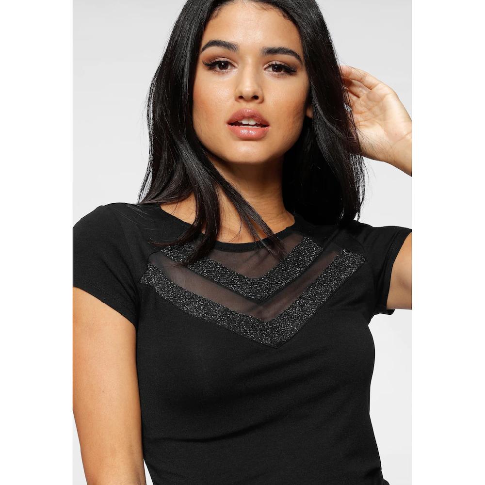 Melrose T-Shirt Kurzarm Sehr Figurbetonte Passform Rundhalsausschnitt