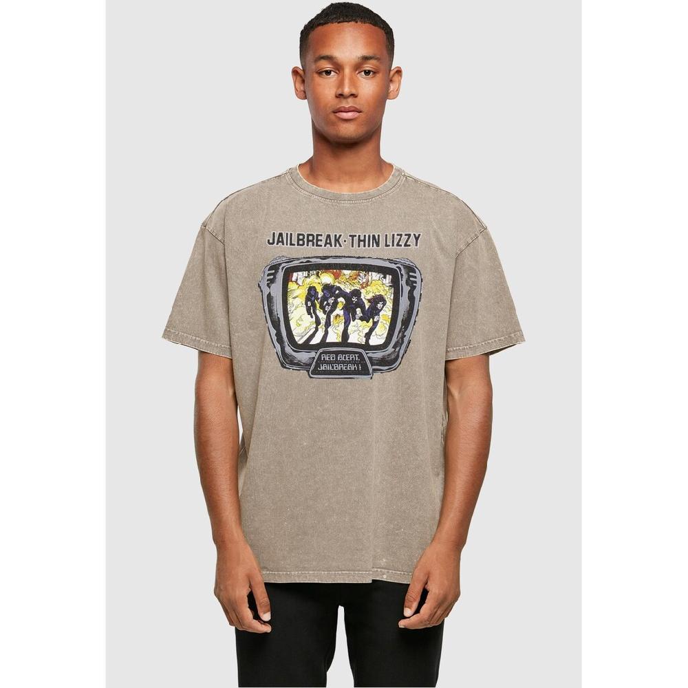 Merchcode T-Shirt »Merchcode Herren Thin Lizzy - Jailbreak Acid Washed Oversize Tee« (1 Tlg.)