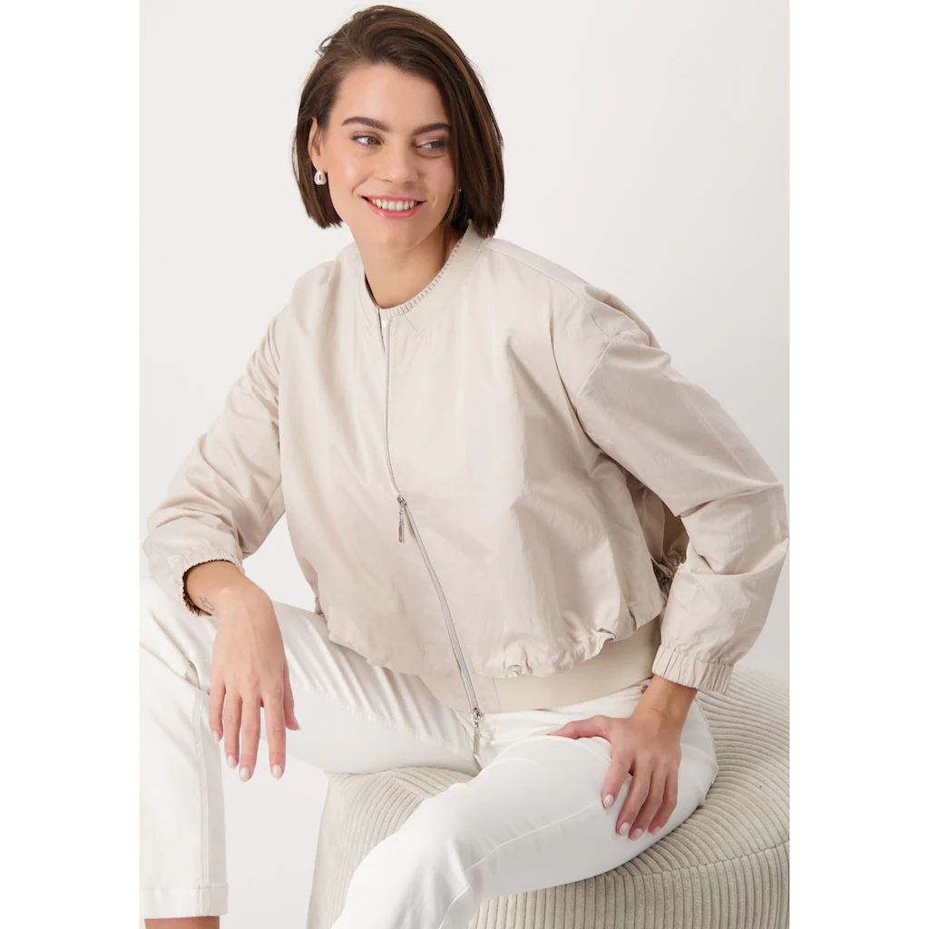 Monari Blouson »Jacke Nylon« Ohne Kapuze Mit Zwei-Wege-Reißverschluss