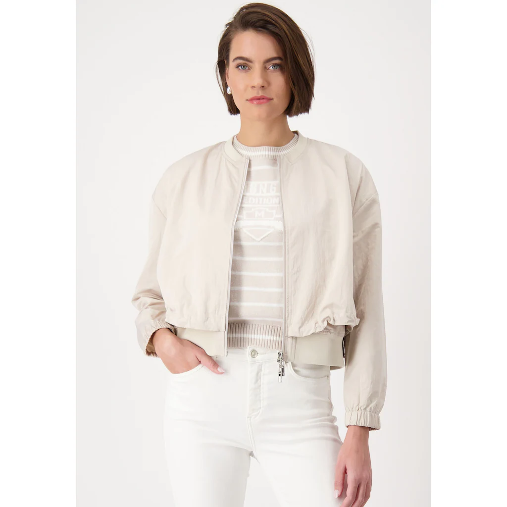 Monari Blouson »Jacke Nylon« ohne Kapuze mit Zwei-Wege-Reißverschluss