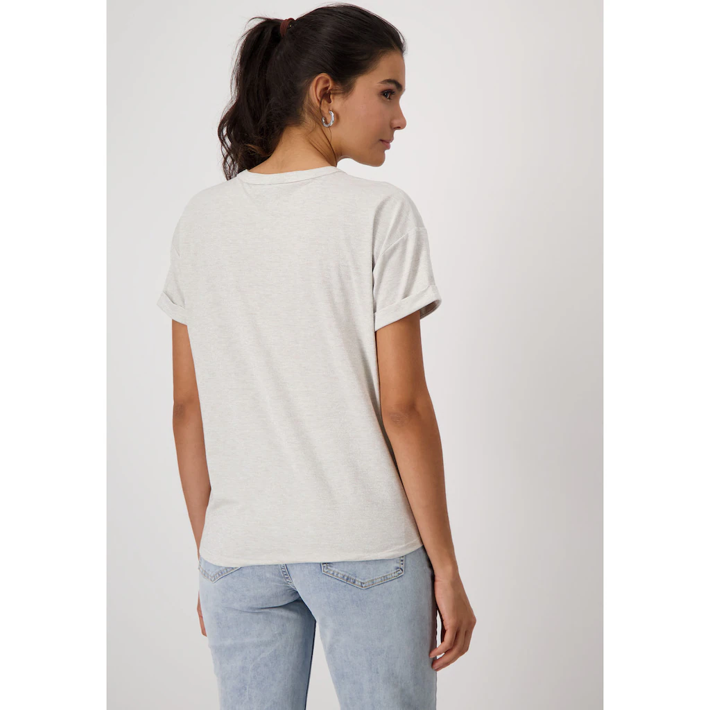 Monari Kurzarmshirt Mit V-Ausschnitt
