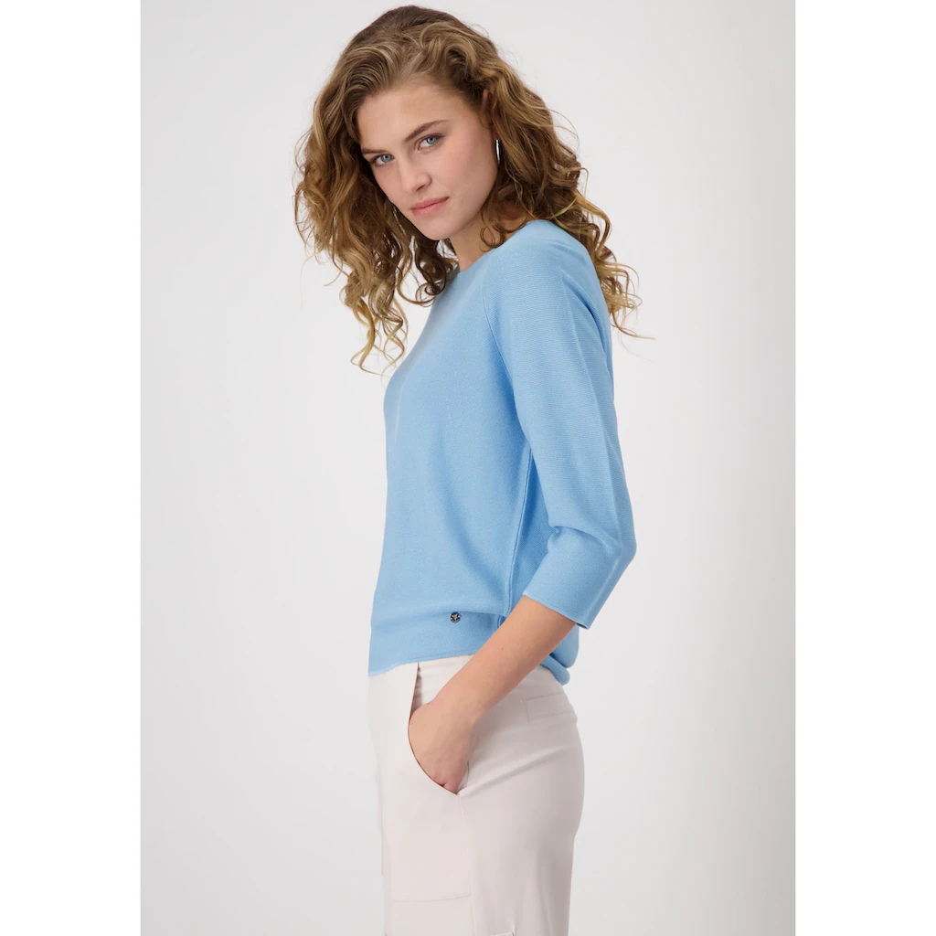 Monari Rundhalspullover Mit Strukturmuster