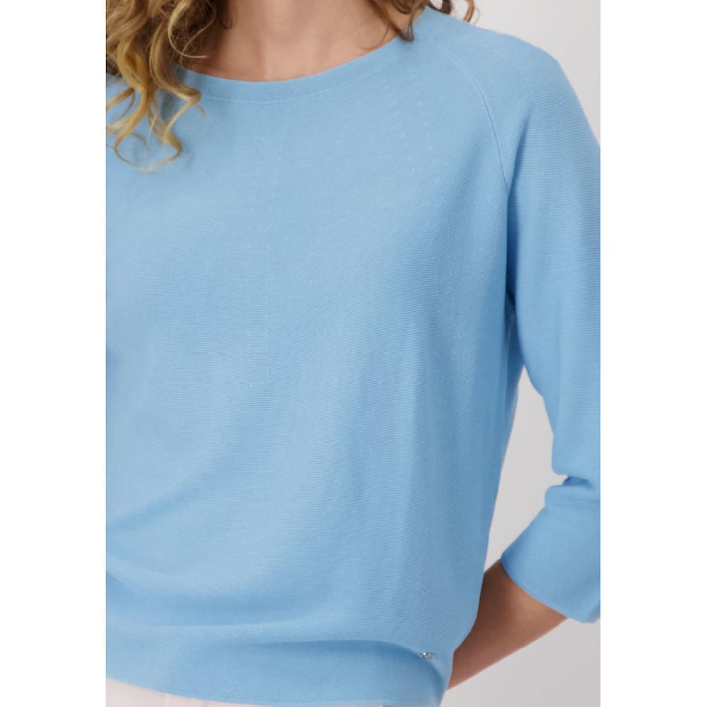 Monari Rundhalspullover Mit Strukturmuster