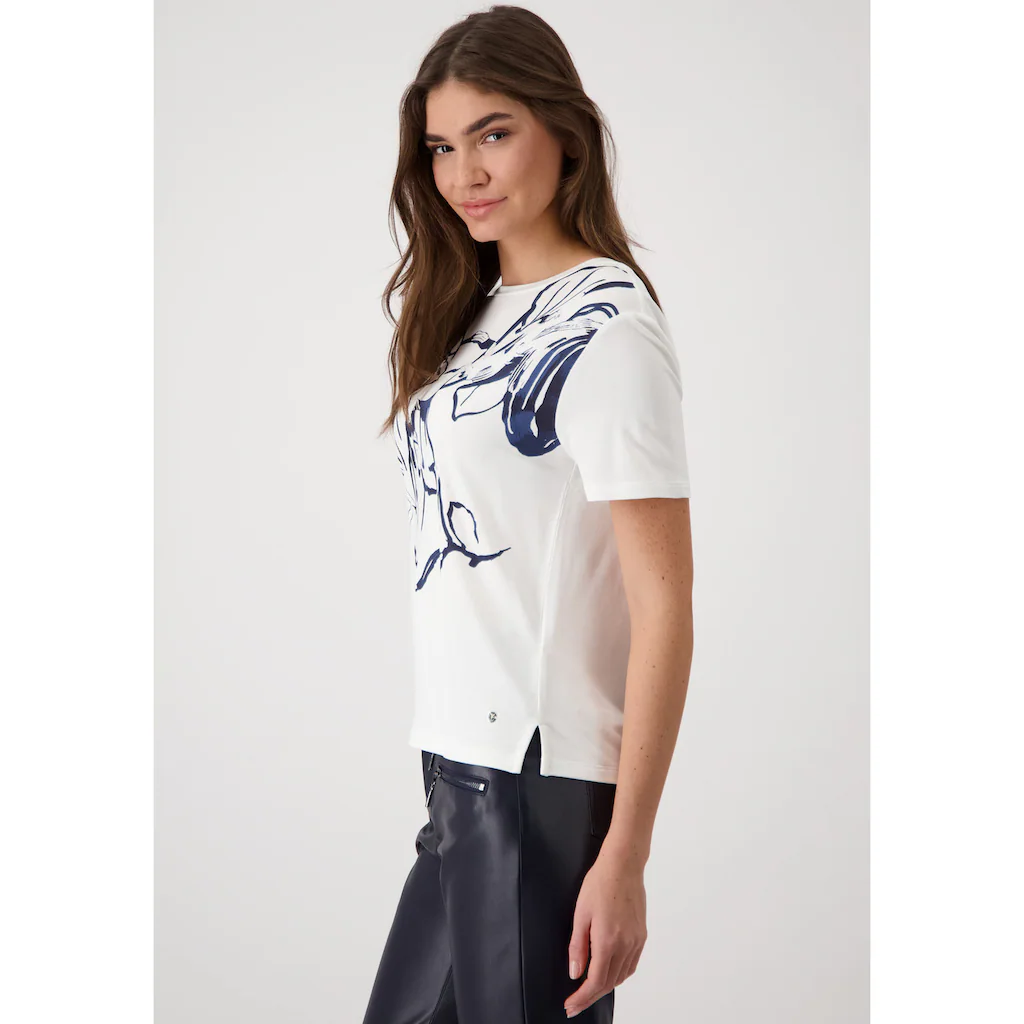 Monari Rundhalsshirt Mit Blumendruck