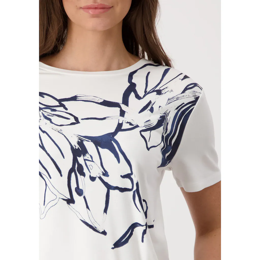 Monari Rundhalsshirt Mit Blumendruck