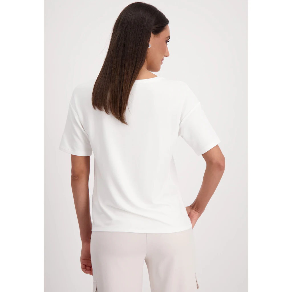 Monari Rundhalsshirt Mit Buchstabendruck Und Glitzersteinchen