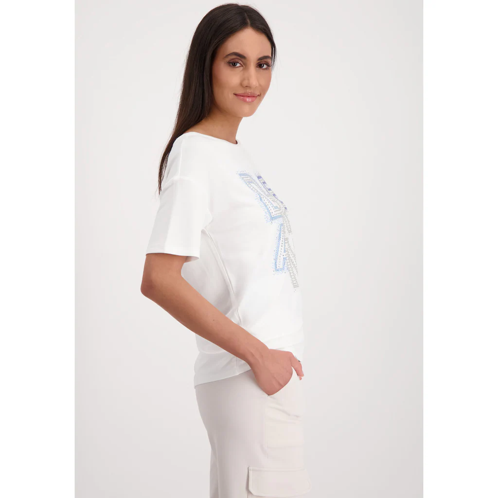 Monari Rundhalsshirt Mit Buchstabendruck Und Glitzersteinchen