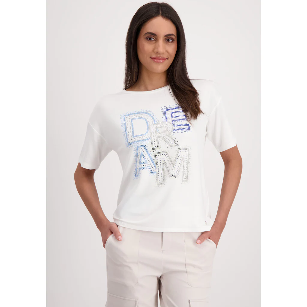 Monari Rundhalsshirt Mit Buchstabendruck Und Glitzersteinchen