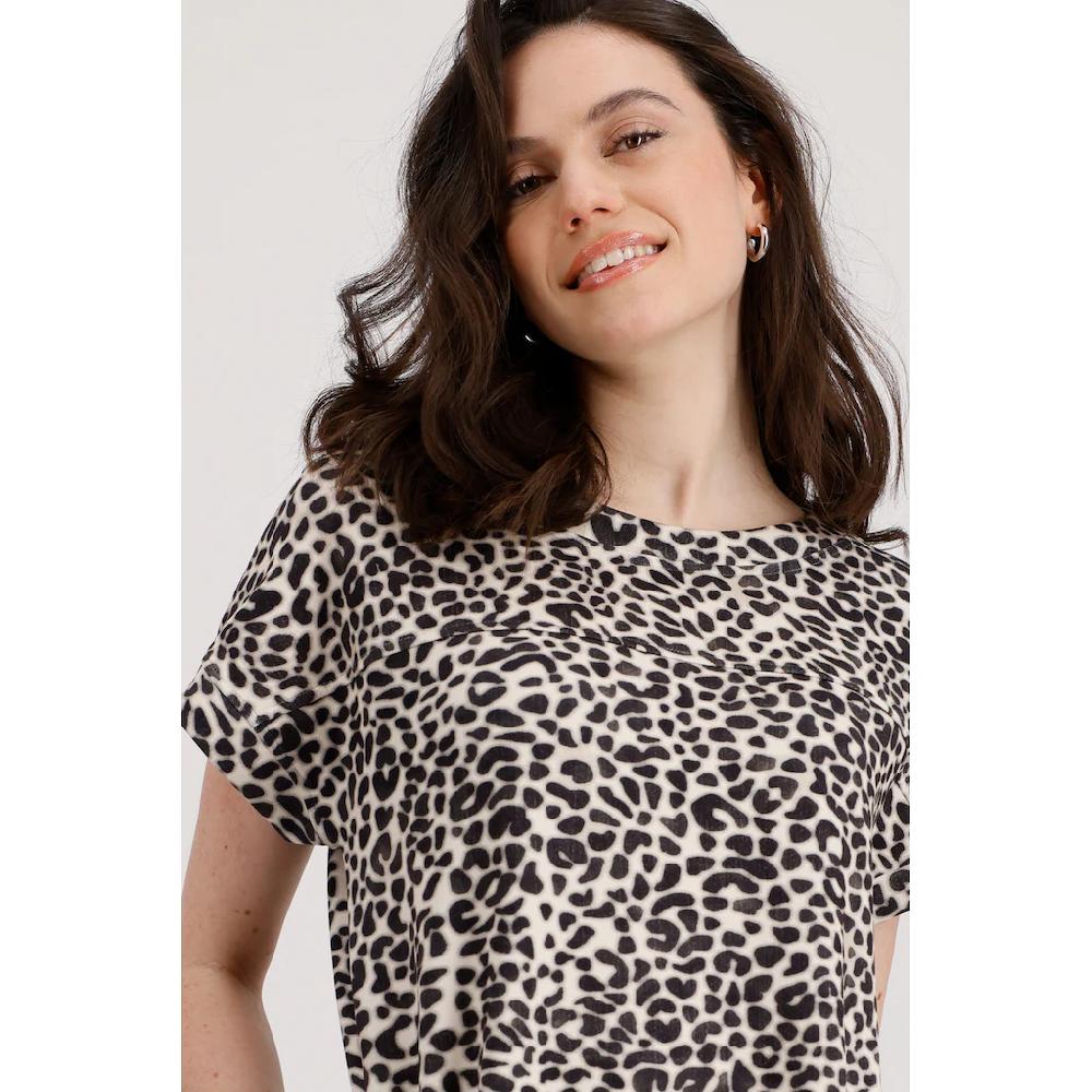Monari Shirtkleid Mit Allover Animalprint