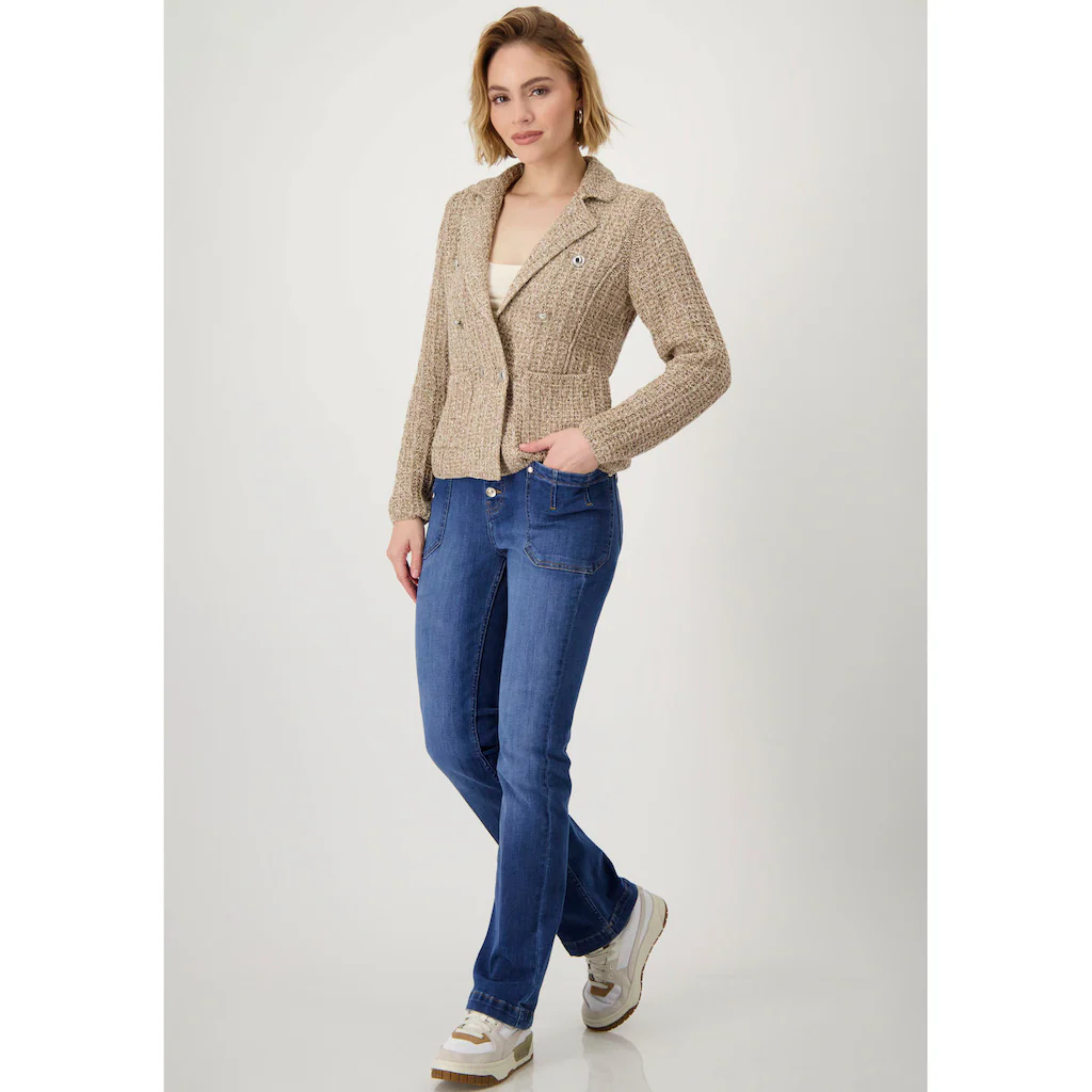 Monari Strickjacke Aus Tweedmaterial