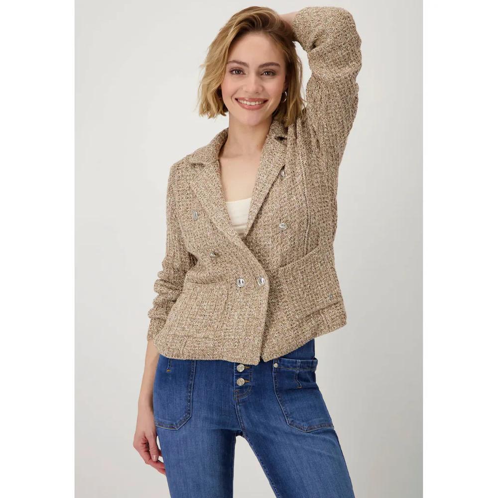 Monari Strickjacke aus Tweedmaterial