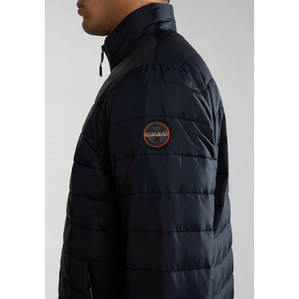 Napapijri Steppjacke Ohne Kapuze Mit Markenlabel An Der Seite Und Innen; Mit Stehkragen ▷ Für