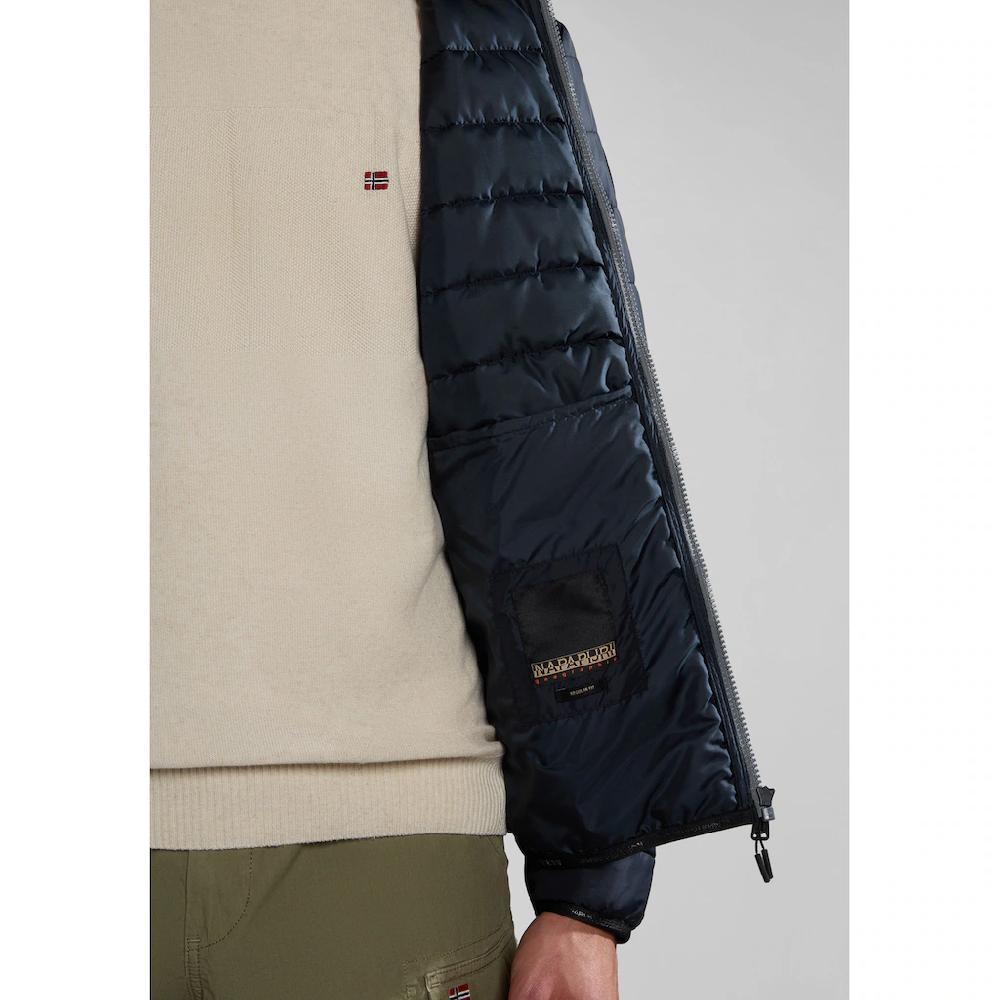 Napapijri Steppjacke Ohne Kapuze Mit Markenlabel An Der Seite Und Innen; Mit Stehkragen ▷ Für