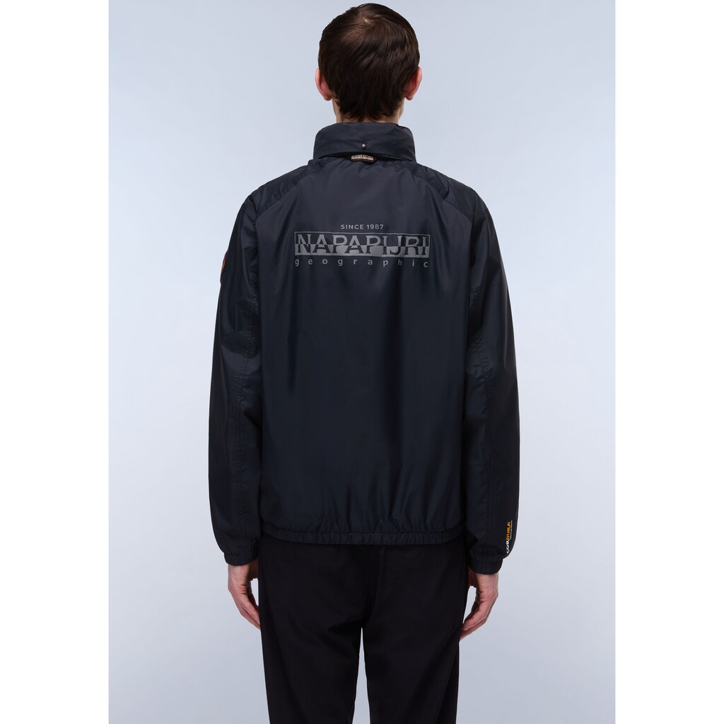 Napapijri Windbreaker »A-CLOUDY 041 BLACK« Mit Kapuze Mit Gummizug Im Saum; Mit Stehkragen