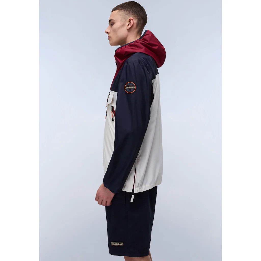 Napapijri Windbreaker »RAINFOREST WB PKT V2« Mit Kapuze Mit Gummizug Und Verschließbarem Schlitz Im Saum ▷ Bestellen