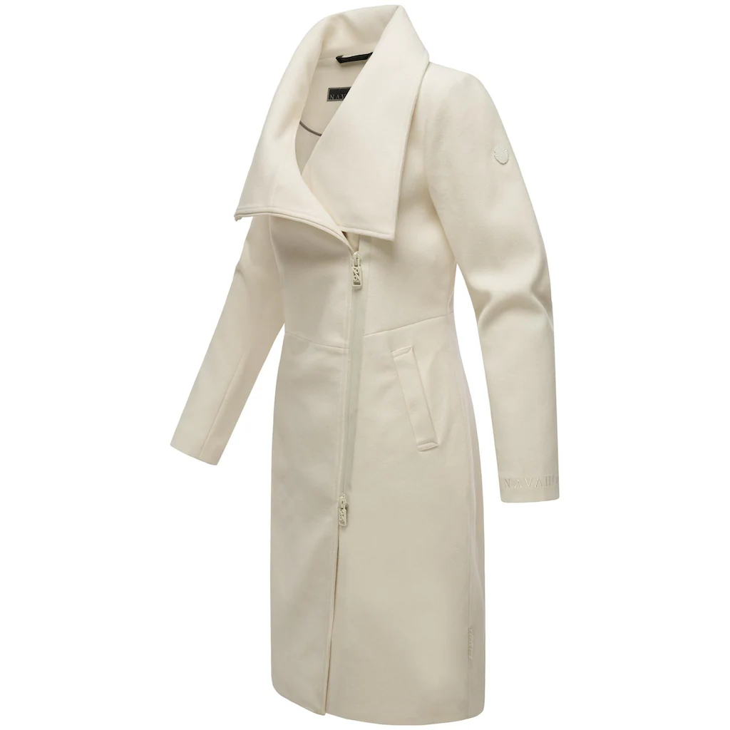 Navahoo Kurzmantel »Samtrose 14« Mantel In Woll-Optik Mit Asymmetrischem Reißverschluss