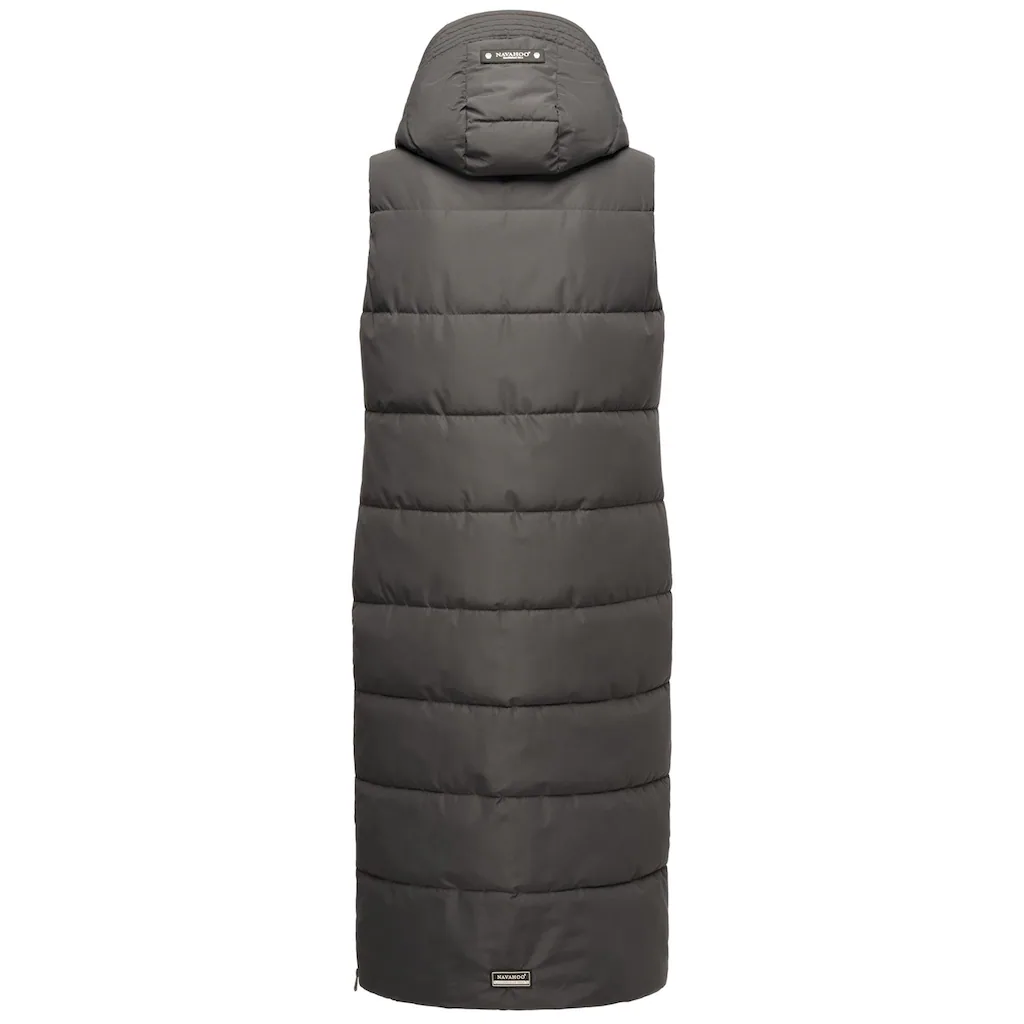 Navahoo Steppweste »Brezelchen« Warme Lange Damen Outdoor-Weste Mit Kapuze